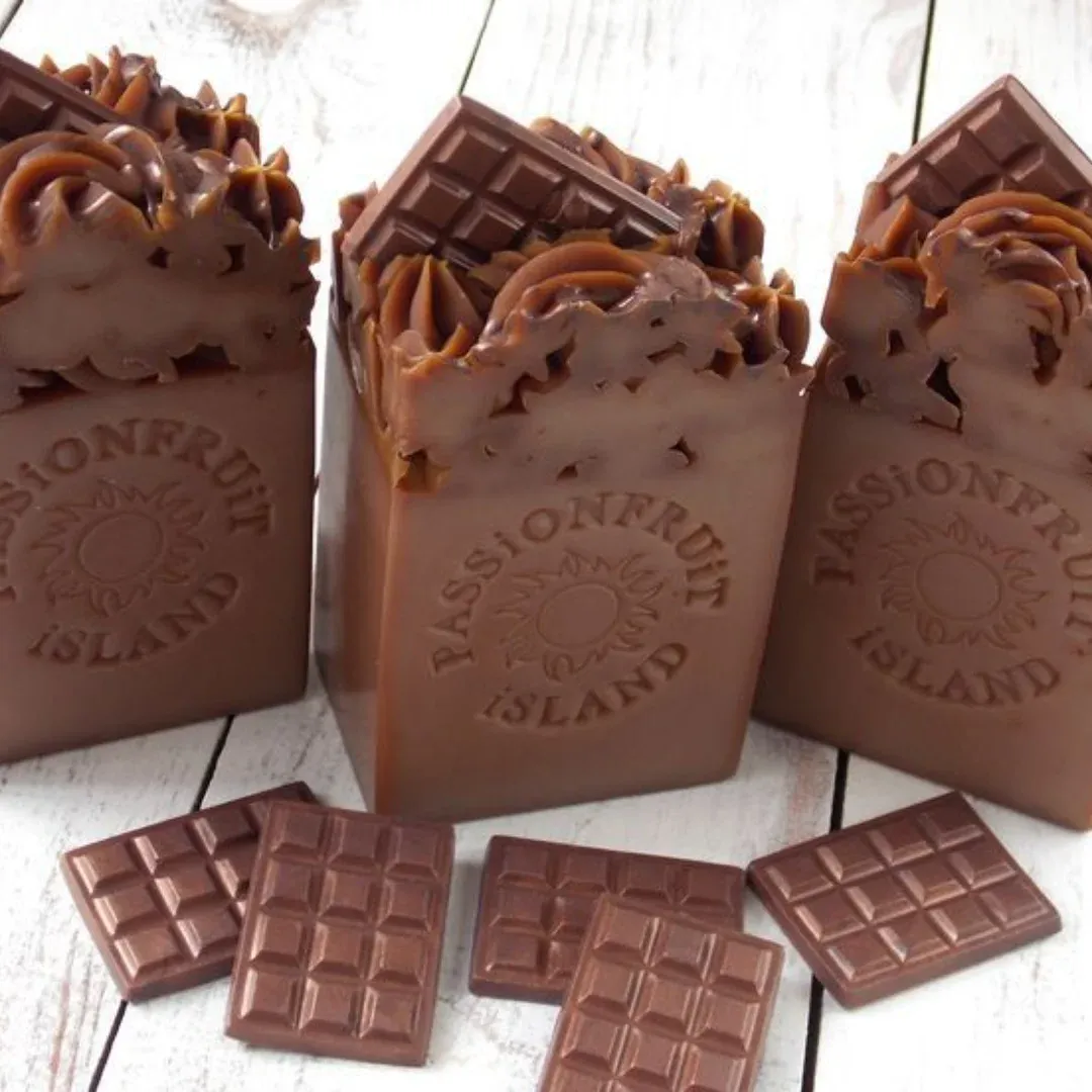 Jabón artesanal de chocolate
