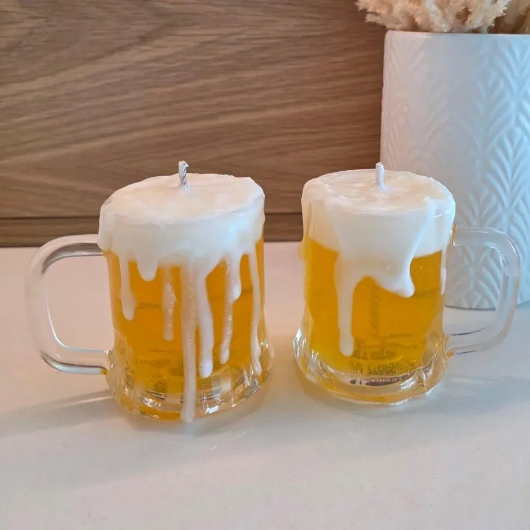 Vela de gel tipo tarro de cerveza