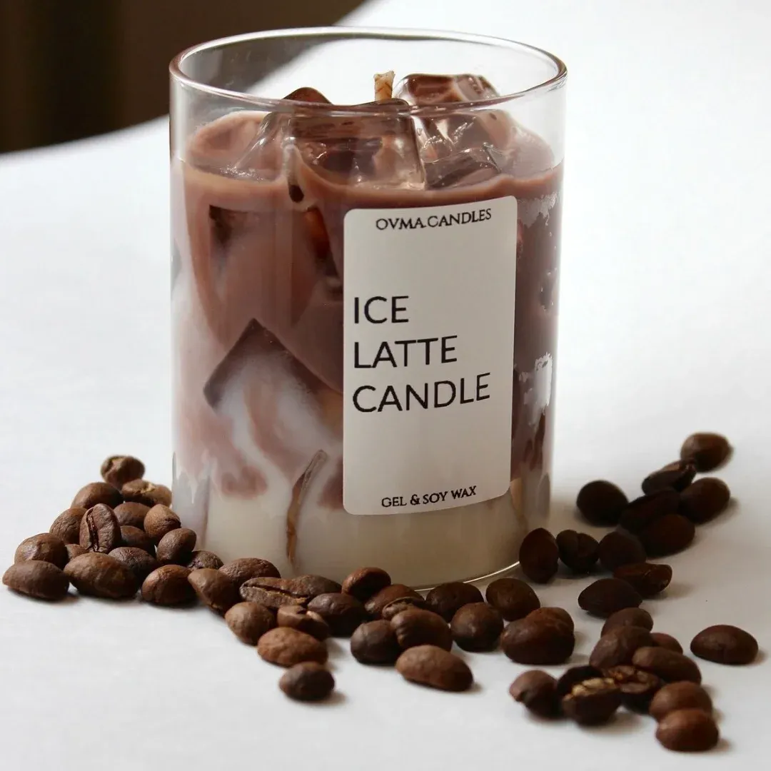 Vela de gel tipo ice latte con café