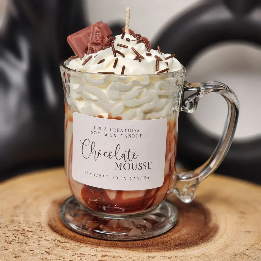 Vela de soya tipo chocolate mousse